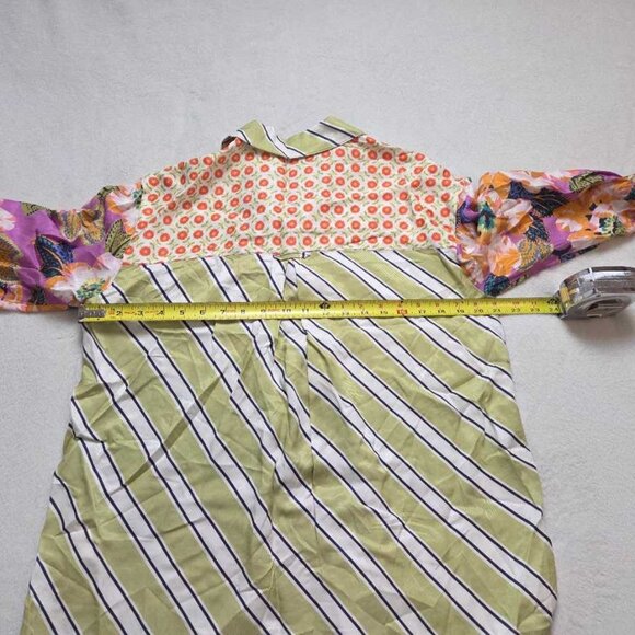 New S Anthropologie The Soren mixed-print mini shirt dress by Maeve - Picture 9 of 11